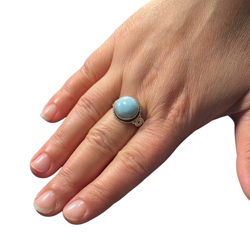 Amazonite 925 Sterling Silver Ring – Size 8.75